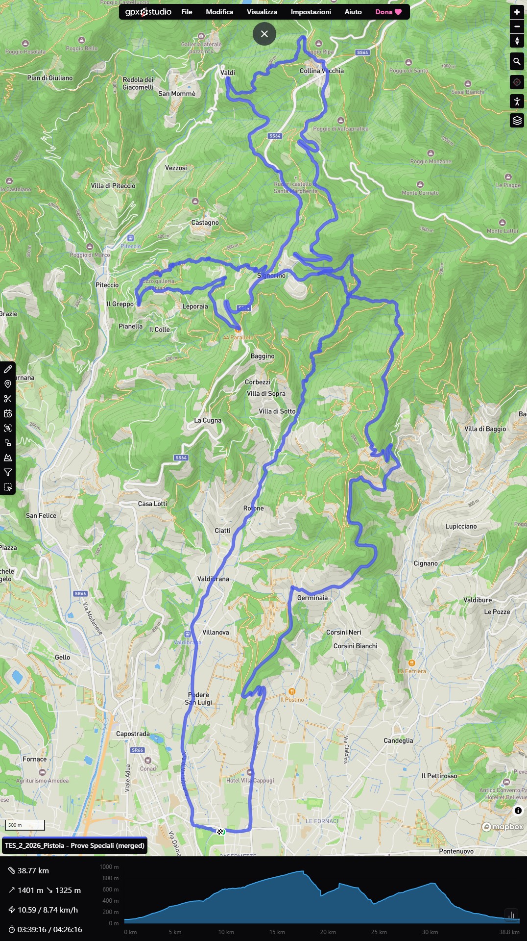 TES2 Pistoia 2026 mappa